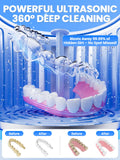 Dental Ultrasonic Retainer Cleaner Machine: Nicwell 200ML Dental Cleaning Pod for Denture, Mouth Guard, Night Guard, Braces, Tray, Aligner 45kHz Cleaner with Protection Design & Digital Timer