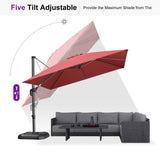 PURPLE LEAF Patio Umbrella Outdoor 10' x 10' Square Easy Assembly Terra