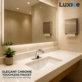 Luxice Touchless Bathroom Sink Faucet - Automatic Motion Sensor Faucet - Battery Opertated for Commercial Lavatory, Chrome