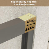 Shower Doors Glass Sliding,Semi-Frameless,1/4" Inch Sgcc Tempered Glass,Stainless Steel Pull Handle,Tempered Glass,Easy to Clean,Matte Black (Brushed Nickel, 60" W x 60" H)