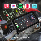 MOGICO T7 PRO Motorcycle Wireless CarPlay Android Auto GPS Navigator, Blind Spot Detection, 6.25" Touch Screen Portable BSD Mirror Link Smart Riding System, Dual Dash Cameras Bluetooth IP67 Waterproof