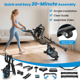 Birdfeel Foldable Exercise Bike, Multifunctional Indoor Stationary Bikes for Home with 8-Level Magnetic Resistance, Quiet Workout Bike with Arm Resistance Bands, LCD Monitor, 300LBS Capacity (Dark Black)