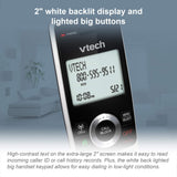 5 Extended Range 5 Handset Cordless Phone for Home with Call Blocking, Connect to Cell Bluetooth, Silver & Black VTech