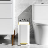 TIPGO Small Bathroom Trash Can with Lid Soft Close, Step Pedal, 5 Liter / 1.3 Gallon Stainless Steel Trash Bin