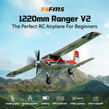 Fms Rc Planes for Beginner 1220mm Ranger Reflex V3 Red Remote Control Airplane Hobby Rc Airplanes for Adults RTF