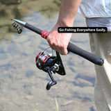 OLOLYAP Fishing Pole Combo Set 6.9ft Telescopic Fishing Rod and Reel Combo with Fishing Pliers and Lip Gripper Collapsible Fishing Rod and Reel Kits for Bass Sea Saltwater Freshwater