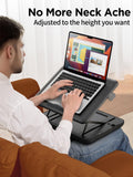 SAIJI Elevated Height & Tilt Adjustable Lap Desk, Laptop Stand for Bed