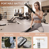 Ocdin Portable Ropeless Battle Ropes for Home Gym, 2 Sticks Cordless Training Rope for Low-Impact Cardio Training