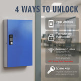 WeHere 192-Key Key Lock Box Wall Mount – Commercial Smart Key Cabinet Organizer with App, One-Time Code, Bluetooth & WiFi Unlock (Sold Separately), Key Management System for School, Rental, Office