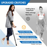 Carehofu 3-Angle Adjustable Forearm Crutches for Adults - Ergonomic Non-Slip Handles with EVA Elbow Support, Foldable Arm Crutches Forearm for Leg Injury, Surgery Recovery, Disabled (Single Unit)