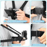 Mobile Phone Chest Strap Harness Mount Head Strap Holder Kit for POV/VLOG,Cell Phone Clip Compatible with iPhone,Samsung,GoPro Hero 9, 8,7, 6, 5, 4, 3,2, 1,AKASO,DJI Osmo,and Action Cameras… MD DC PRINT INC