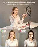 Upgrade 10.5" Ring Light for Desk with Magnetic Phone Holder for Computer