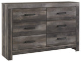 Signature Design by Ashley Wynnlow Rustic 6 Drawer Dresser, Weathered Gray