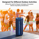 Portable Bluetooth Speaker, Bluetooth 5.4 Wireless Speaker with 20W HD Loud Stereo Sound, 20H Playtime, IP7 Waterproof, LED Lights, TWS Pairing, Built-in Mic, for Outdoor, Party, Home, Gift, Blue