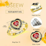 Oseew 2027 Women High School College Graduation Class Ring