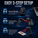Tera Barcode Scanner with Charging Cradle: 1D 2D QR Wireless Reader, HW0005