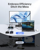 Selore 13-in-1 Laptop Docking Station with 2.26" LCD Display, 160W Max Output, Dual 4K HDMI, 10Gbps USB A/C Ports