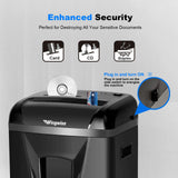P-5 Paper Shredder, 9 Sheets High-Security Micro-Cut Shredder, 2.4m/min High-Speed Shredding, 5.8 Gallon Bin