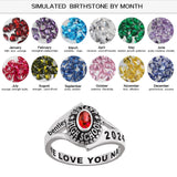 Oseew 2027 14k Gold Class Ring for Women High School College Graduation