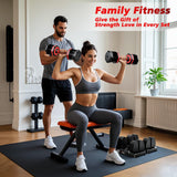 Rendpas Adjustable Dumbbells Set of 2, 5 in 1 Free Select Weight Dumbbell Set with Anti-Slip Texture Handle, Weight Set for Home & Gym, Suit Both Men and Women, Red, 25 Lb, 2 Pcs