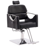 BarberPub Classic Recliner Leathern Barber Chair Heavy Duty Hair Spa Salon Styling Beauty Equipment 3126 (Black)