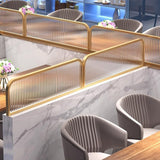 Striped Metal Tempered Dividers for Dining Areas, Restaurant Booths, Hotel Bar Countertops, Office Partitions - Low Fence Privacy Panels for Enhanced Space Separation