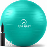 ProBody Pilates Exercise Ball - Multiple Sizes Gym Grade Balance Ball for Fitness, Workout, Pregnancy & Physical Therapy, Stability Yoga Ball Chair (Aqua, 55cm)