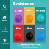 HiKeep Hand Exercise Balls, Stress Relief Ball, Physical Therapy Different Resistance Squeeze Balls for Adults - Set of 6 HiKeep