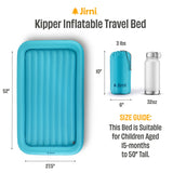 Jirni Toddler Camping Bed with Bumpers & Pump Sack – Ultralight, Compact & PVC-Free Inflatable Kids Travel Bed in 40D Ripstop Nylon for Camping & Family Travel