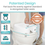 Vive Toilet Seat Riser Cushion for Seniors - Universal Fit - Raised Toilet Seat with High-Density Foam for Elongated & Standard - Firm Handle, Cushioned & Padded - Elevated Medical Handicap Lifter