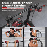 Power Tower Dip Station Pull Up Bar for Fitness Home Gym Workout,Multi-Function Adjustable Height Fitness Strength Training Exercise Equipment,with Power Elastic Ropes