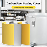 Fryer Grease Bucket 8 gal, Coated Carbon Steel Oil Filter Pot with Caster Base, Oil Disposal Caddy, Transport Container with Lid Lock Clip Nylon Filter Bag, Silver
