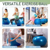 Hungdao 10 Pack 22 Inch Heavy Duty Exercise Balls Inflatable Pregnancy Yoga Pilates & Fitness Ball for Stretching Balance Therapy and Physical Fitness (Blue)