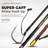 Carbon Fiber Fishing Gaff Saltwater Fish Gaff with S316 Stainless Steel Fishing Hook (Brown Gaff - 7' - 4'' Hook) TRHUNTER