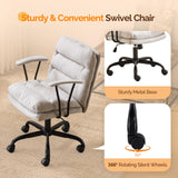 VINGLI Comfortable Office Desk Chairs with/No Wheels,Dual-Base,Removable Armrests