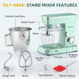 Stand Mixer, 6QT 10+P Speed Tilt-Head Kitchen Electric Mixer, Food Mixer with Stainless Steel Bowl Peicual