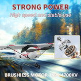 HAWK'S WORK 4 Channel RC Plane, Remote Control Airplane Cessna Ready to Fly, Brushless Motor 6-axis Gyro Stabilizer 3 Flight Mode Stunt Flying, Easy Trainer for Beginner & Kid