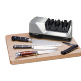 Chef'sChoice Professional Electric Knife Sharpeners AngleSelect for 15- and 20-Degree Straight-Edge and Serrated Knives with Diamond Abrasives & Precision Angle Control, 2-Stage, Metallic