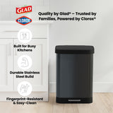 oft Close Lid, Foot Pedal & Waste Bag Holder – Large Indoor Metal Garbage Bin for Kitchen, Home & Office Use