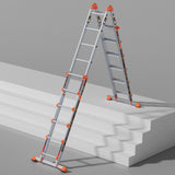 LANBITOU Ladder, A Frame 6 Step Ladder Extension, 22 Ft Anti-Slip Multi Position Ladder, Storage Folding Ladder, 330 lbs Security Load Telescoping Aluminum Ladders for Stairs Home Indoor Outdoor Roof
