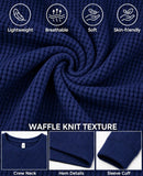 Askdeer Men's Waffle Long Sleeve T-Shirt Casual Lightweight Pullover Tees