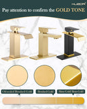 KUZOR Single Hole Bathroom Sink Faucet with Pop-Up Drain, Brushed Gold