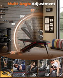 GarveeLife Adjustable Weight Bench for Home Gym, 5-Levels Versatile Foldable Bench for Full Body Workout Strength Training, 660 LBS Incline Decline