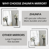 ZHUNFA Arched Full Length Floor Mirror, Oval Full Floor Mirror, Large Wall Mounted Arched-Top Body for Living Room, Bedroom, Bathroom, Entryway, Dressing Room (Black, 64 * 21)