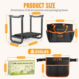 Garden Kneeler and Seat, Wider and Thicker Kneeling Pad Heavy Duty Gardening Stool with Gardening Tool Pouch and Bag
