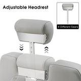 BarberPub Classic Modern Sturdy Heavy Duty Hydraulic Recline Barber Chair All Purpose Salon Home Beauty Spa Barbershop Styling Equipment, PVC Leather, Adult 9208 (Grey)