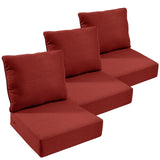 moosprr Outdoor Furniture Cushions, 6 inch Thick Seat Cushions for Outdoor Furniture, Waterproof 22x24 Patio Couch Cushions, Replacement Chair/Sofa Cushion, Include 3 Back & 3 Seat Cushion, Thick/Red