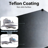 Heat Press Machine, 2KW Professional 90° Swing Away & Slide Out Base, High Pressure Manual Heat Press for T-Shirts, Sublimation