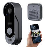 RITPOL Wireless Doorbell Camera No Subscription 1080P HD with Chime 2-Way Audio Voice Changer Night Vision 125° Wide Angle IP65 Waterproof 2.4G WiFi Easy Install Indoor Outdoor Smart Home Security