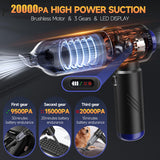 Vostuve Car Vacuum Portable Cordless High Power Small Handheld Vacuum Cleaner 4-in-1 Compressed Air Duster & Air Blower & Pump Hand Held Mini Vacuum for Christmas Cars,Office,Home Cleaning